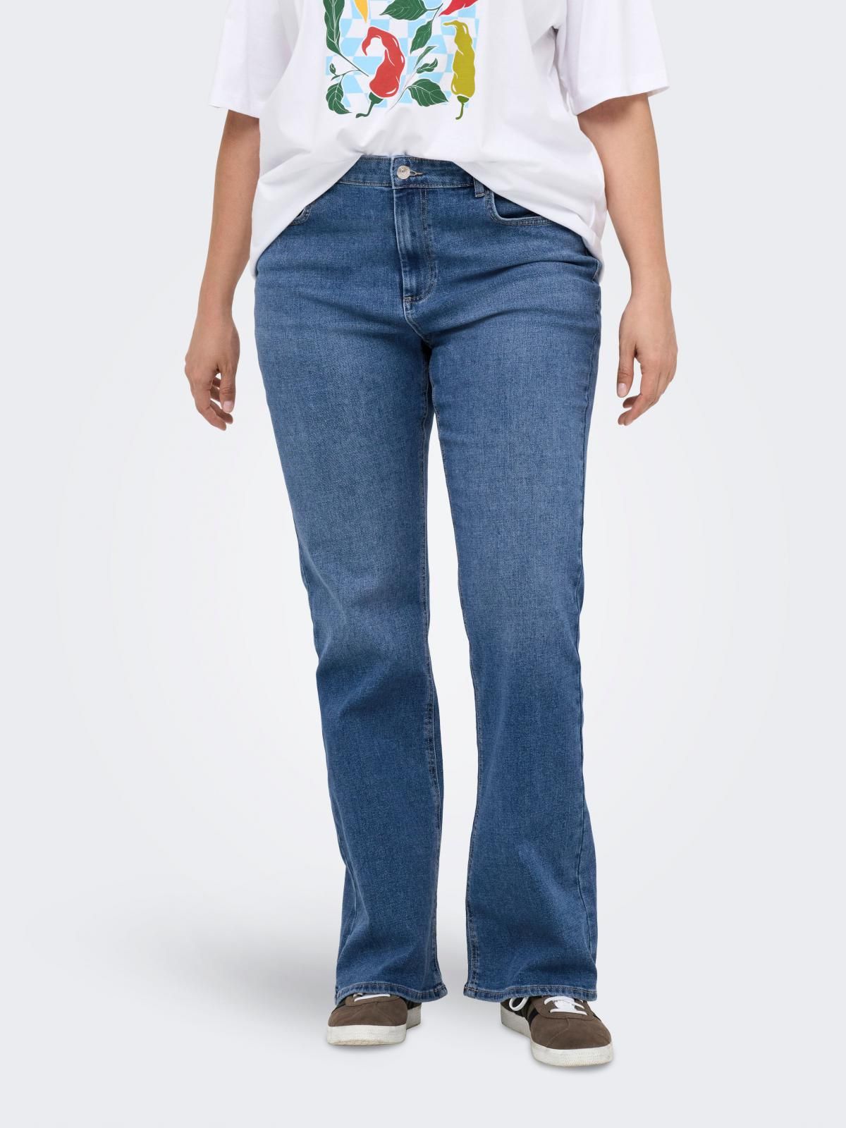 온리 빅사이즈 플레어핏 데님 부츠컷 청바지 15355015_2116 BLUE / LIGHT BLUE DENIM - 상품 이미지