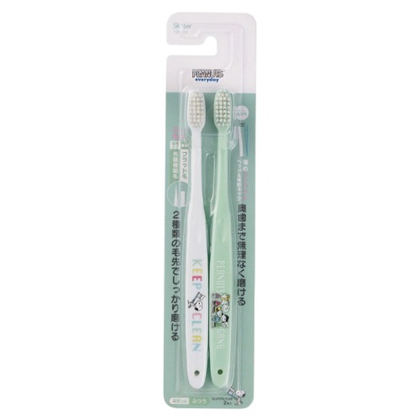 스누피 피넛 컴팩트 칫솔 18cm 2p세트 - 상품 이미지