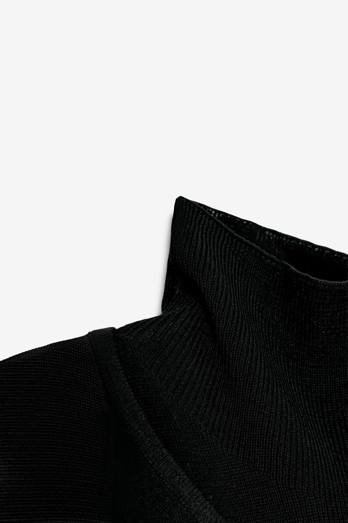자라 더블레이어 하이넥 롱 원피스 2142/905 BLACK 이미지 7