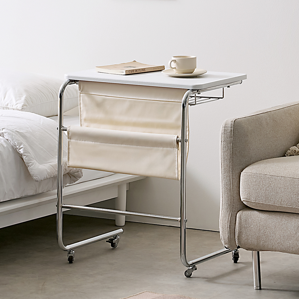 소파옆 티테이블 소파사이드테이블 이동식 거실 철제 수납형 블랙