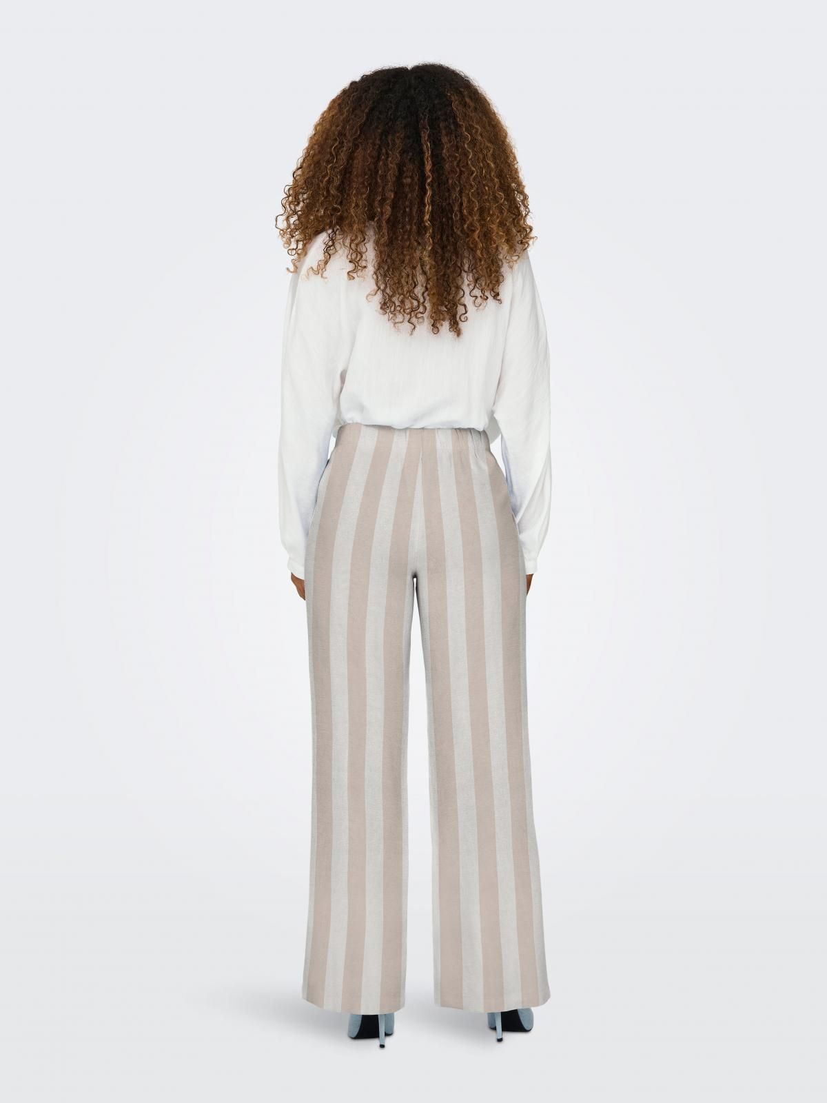 온리 스트라이프 와이드 팬츠 드로스트링 15291807_1959_1155681 WHITE / HUMUS - 상세 이미지 2