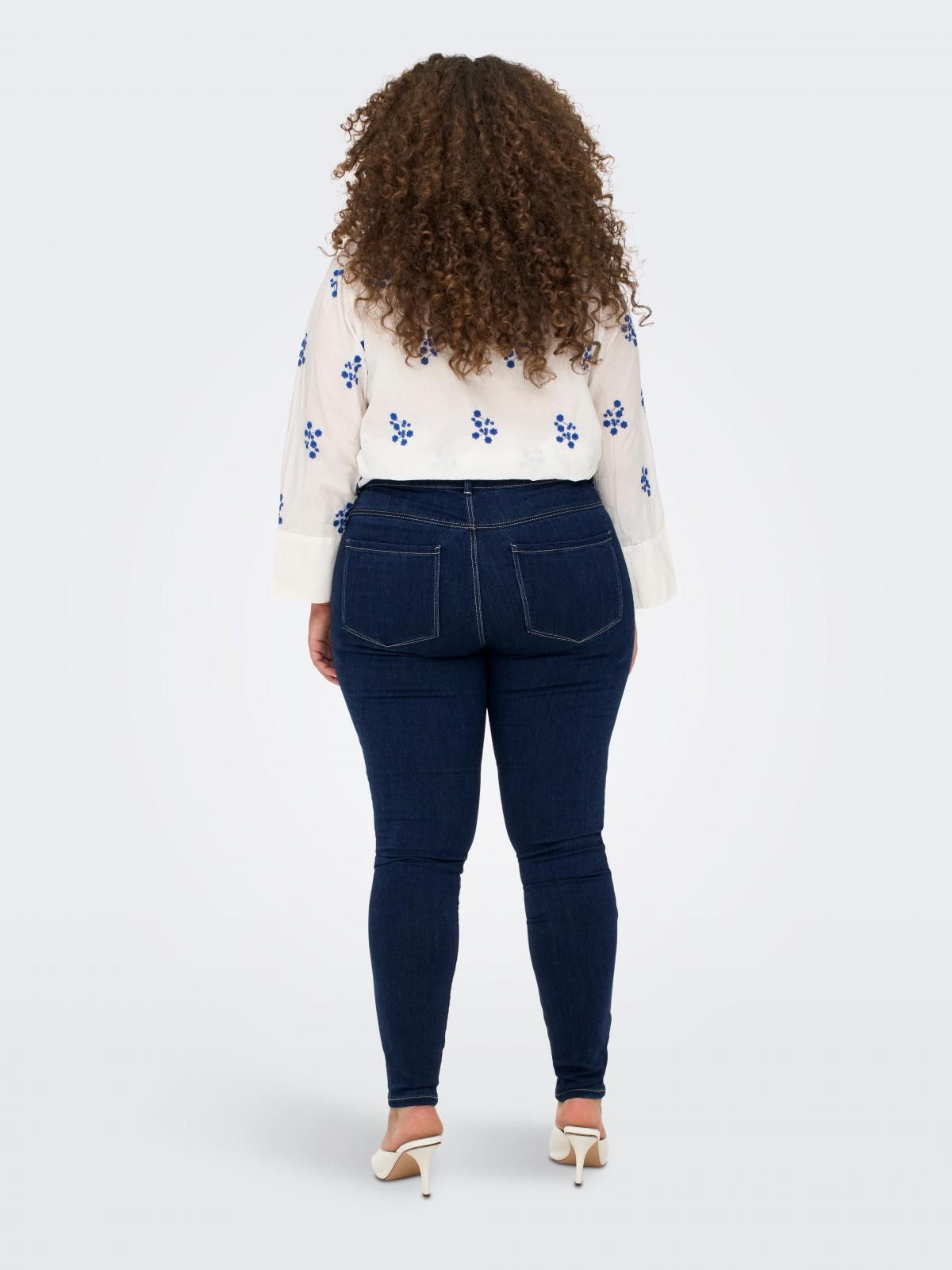 온리 플러스사이즈 하이웨이스트 스키니핏 진 15246019_2114 BLUE / DARK BLUE DENIM - 상세 이미지 2