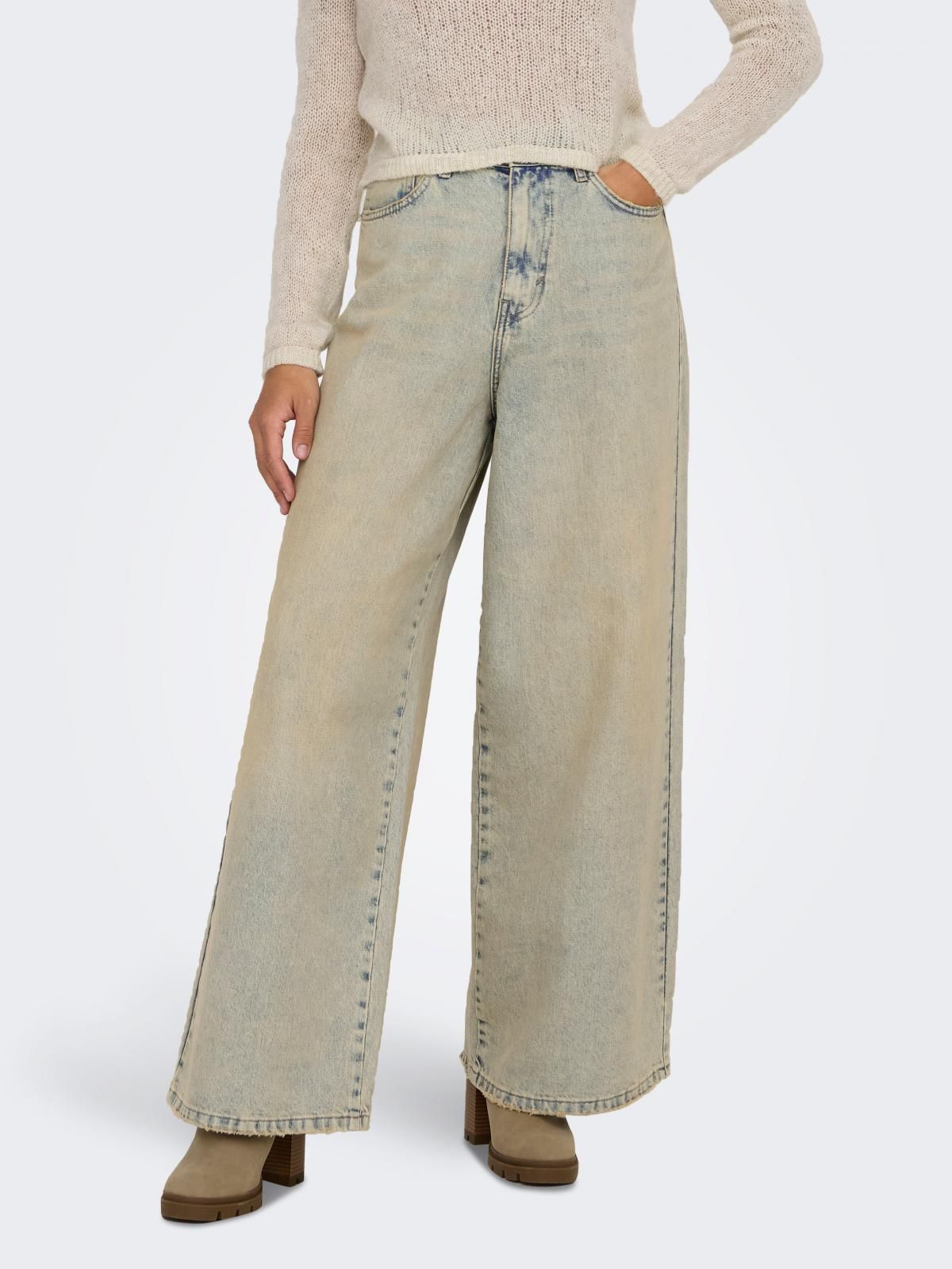 온리 하이웨이스트 와이드핏 데님 진 15347671_2116_1183128 BLUE / LIGHT BLUE DENIM - 상품 이미지