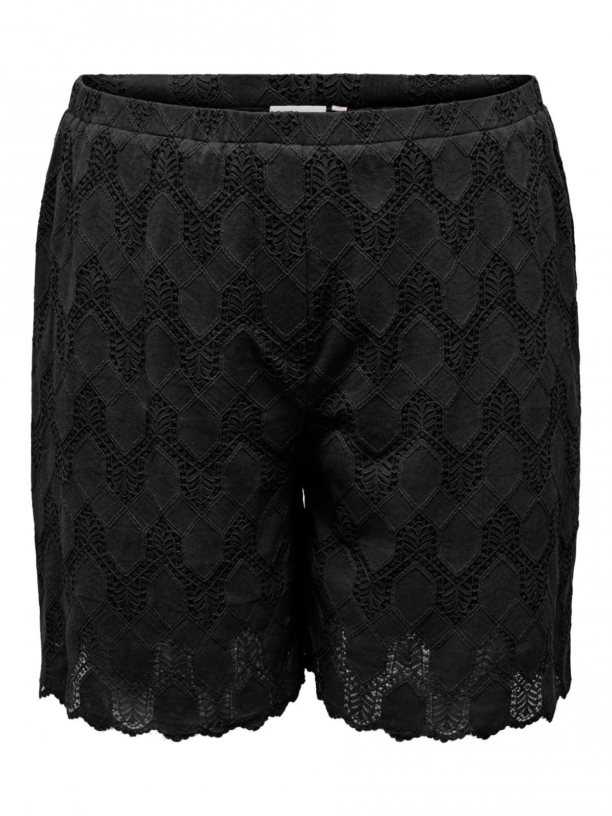 온리 빅사이즈 펀칭 레이스 레귤러핏 반바지 15349432_2161 BLACK / BLACK - 상세 이미지 3