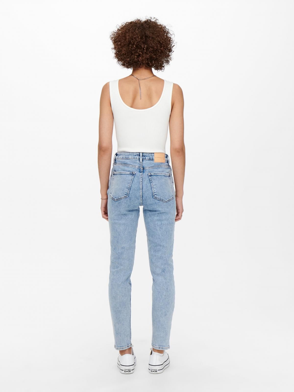 온리 연청 하이웨이스트 스트레이트핏 데님진 15248715_2116 BLUE / LIGHT BLUE DENIM - 상세 이미지 2