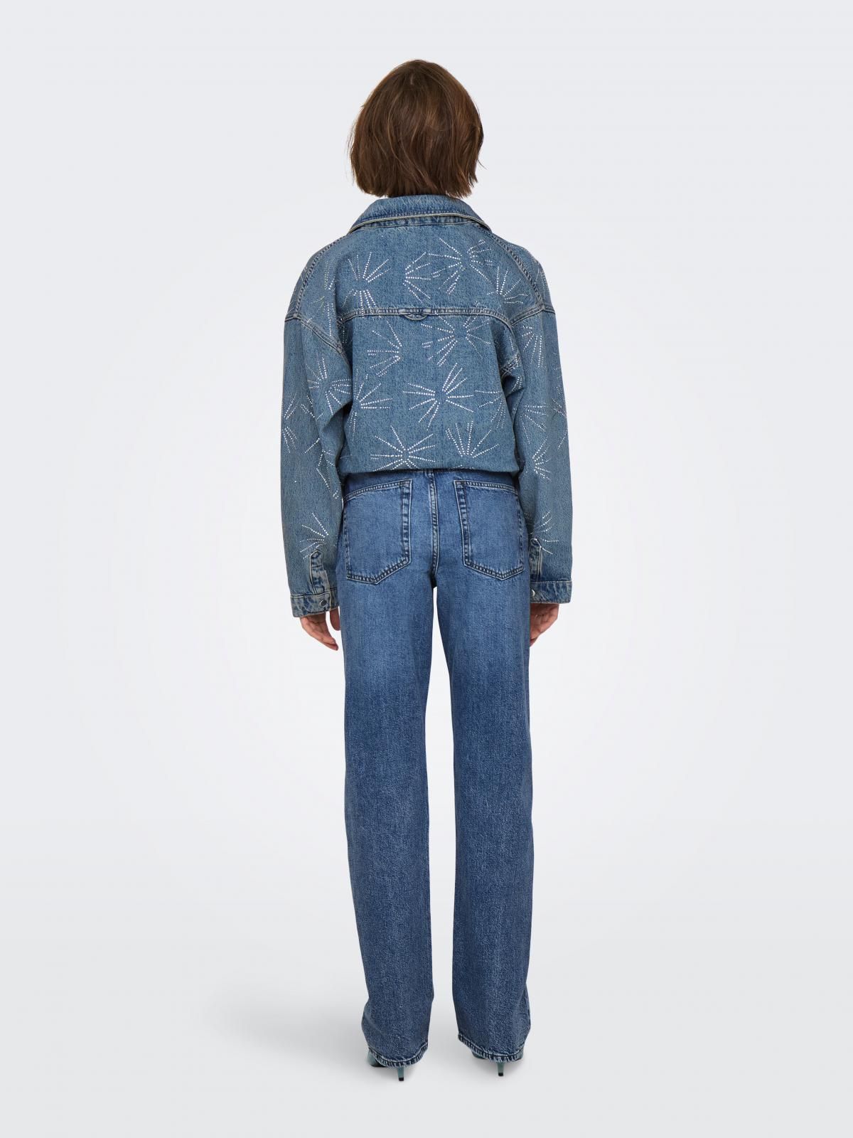 온리 하이웨이스트 스트레이트핏 데님 청바지 15311652_2115 BLUE / MEDIUM BLUE DENIM - 상세 이미지 2
