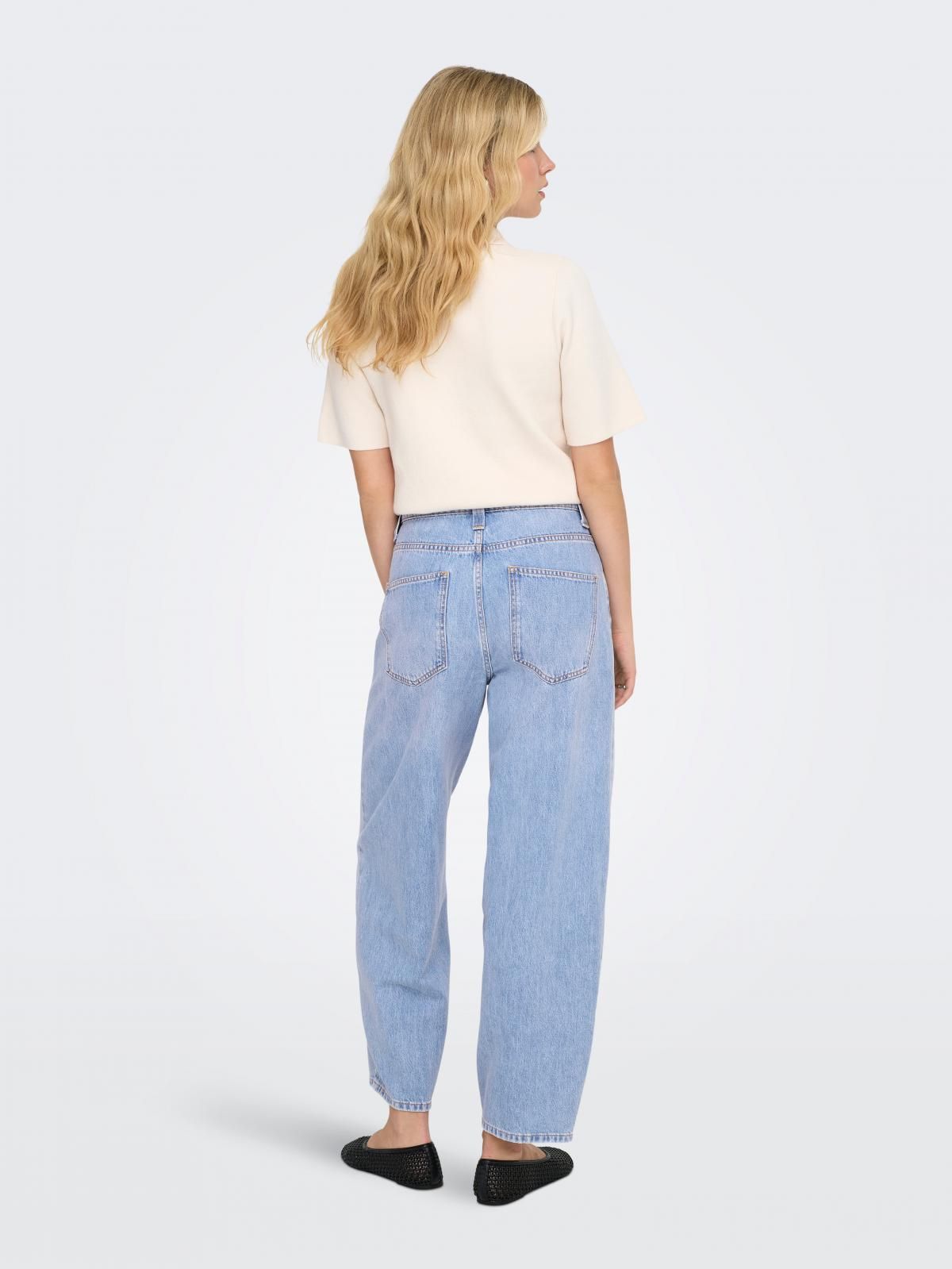온리 연청 하이웨이스트 배럴핏 데님 팬츠 15370765_2116 BLUE / LIGHT BLUE DENIM - 상세 이미지 2