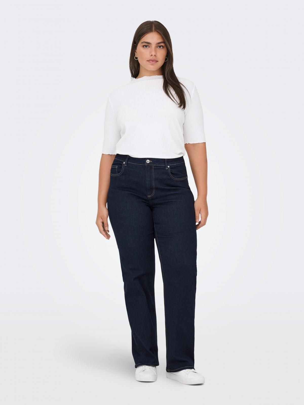 온리 하이웨이스트 와이드핏 데님 팬츠 15363685_2114_1236212 BLUE / DARK BLUE DENIM - 상세 이미지 5