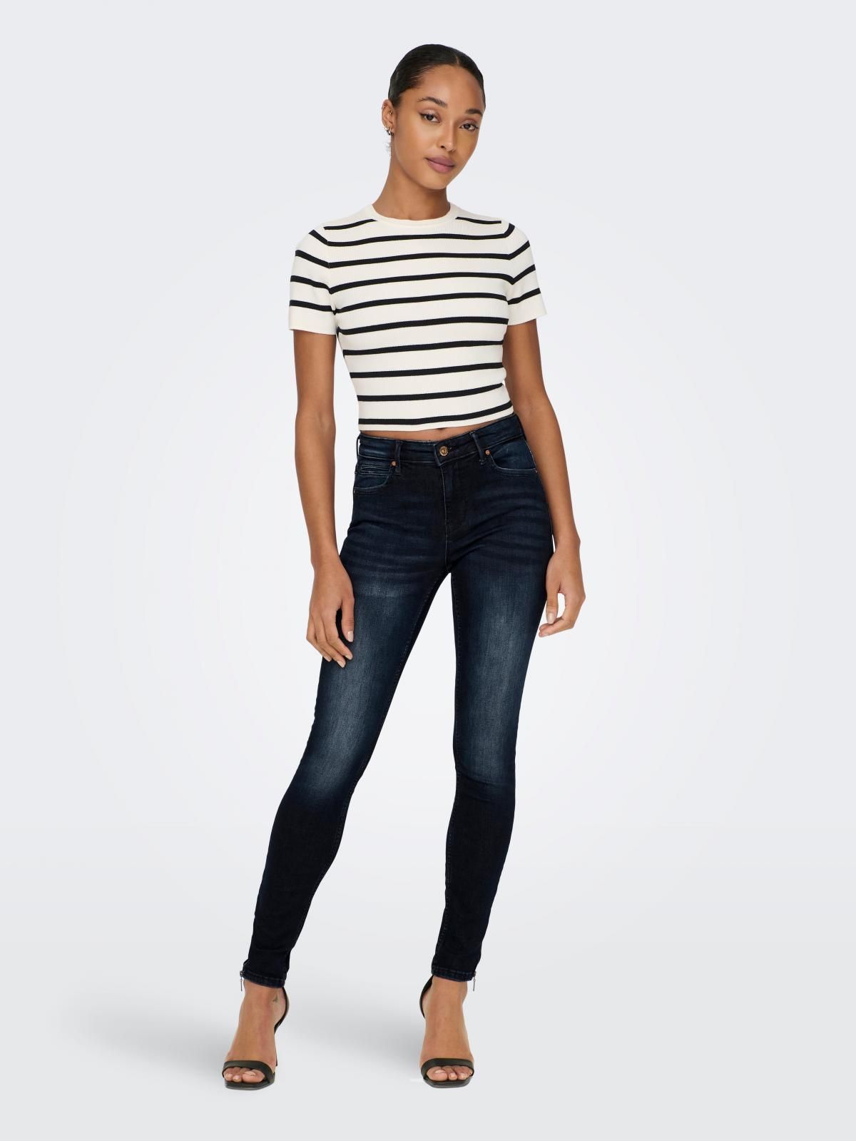 온리 데님 미드웨이스트 스키니핏 청바지 15369345_2114 BLUE / DARK BLUE DENIM - 상세 이미지 5