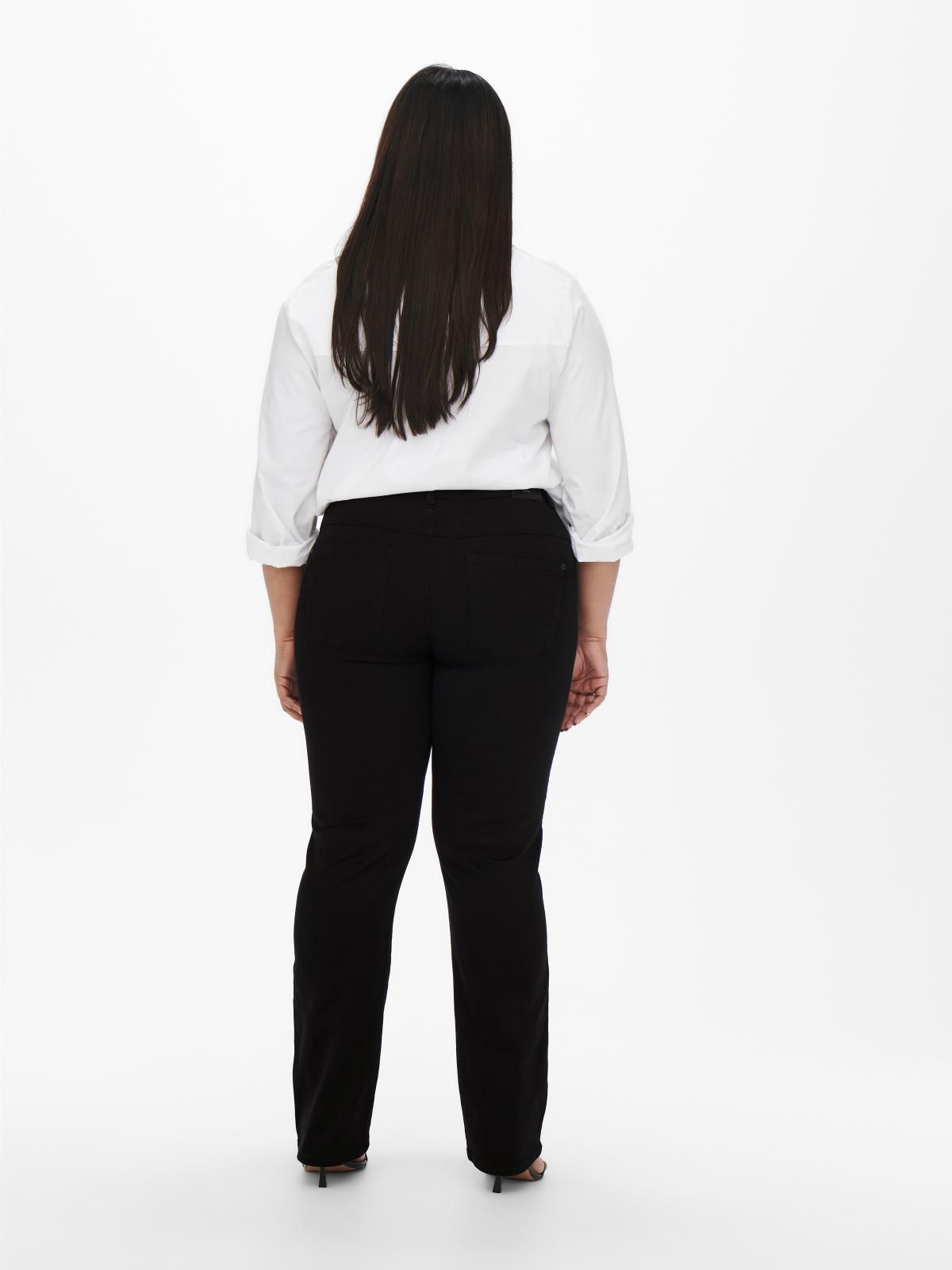 온리 플러스사이즈 스트레이트핏 블랙 데님 팬츠 15256784_2161 BLACK / BLACK - 상세 이미지 2