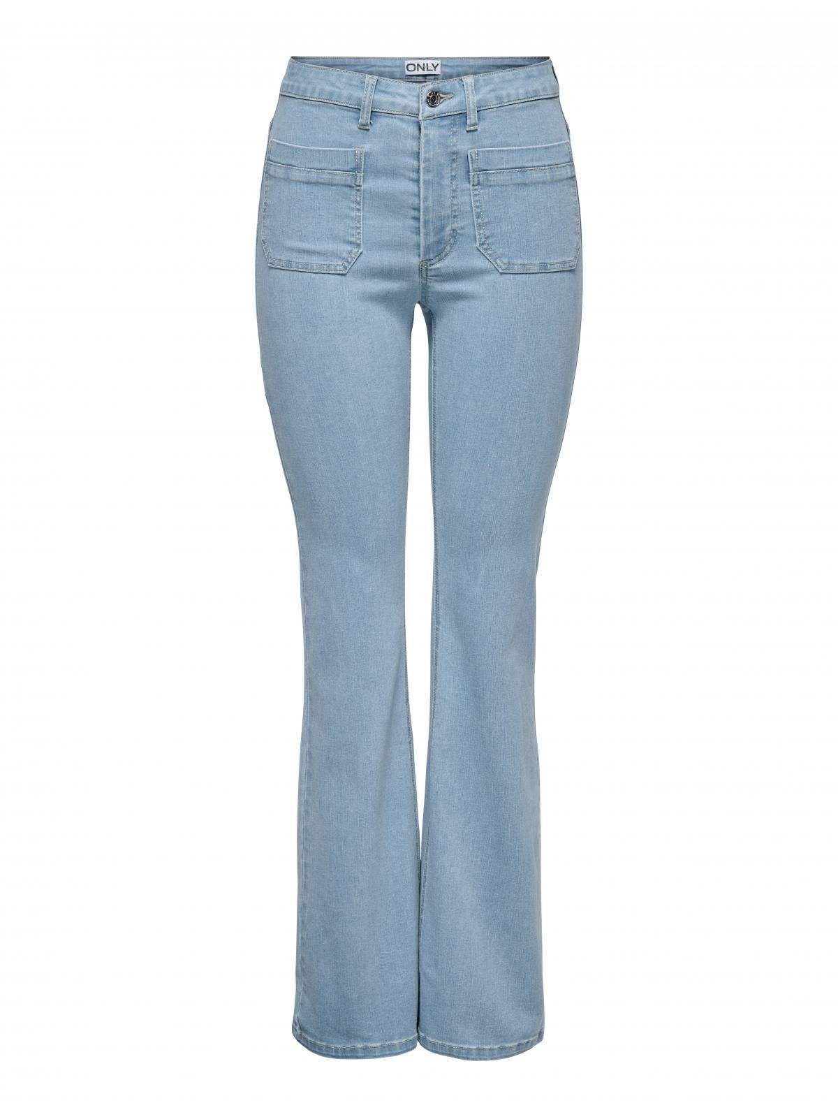 온리 하이웨이스트 플레어핏 데님 청바지 15357954_2116 BLUE / LIGHT BLUE DENIM - 상세 이미지 3