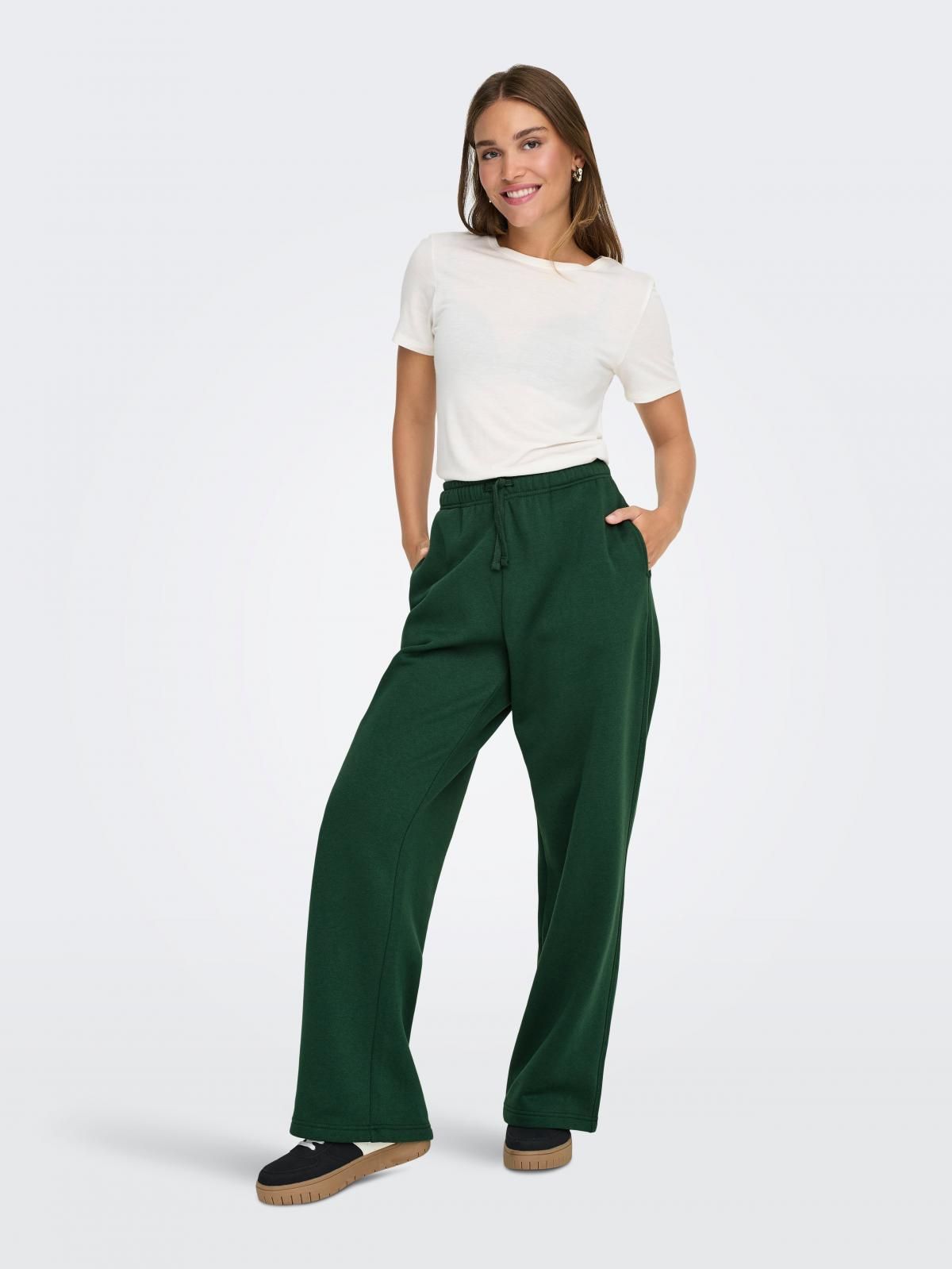 온리 테크니컬 와이드핏 드로스트링 팬츠 15338734_1626 GREEN / PINENEEDLE - 상세 이미지 5