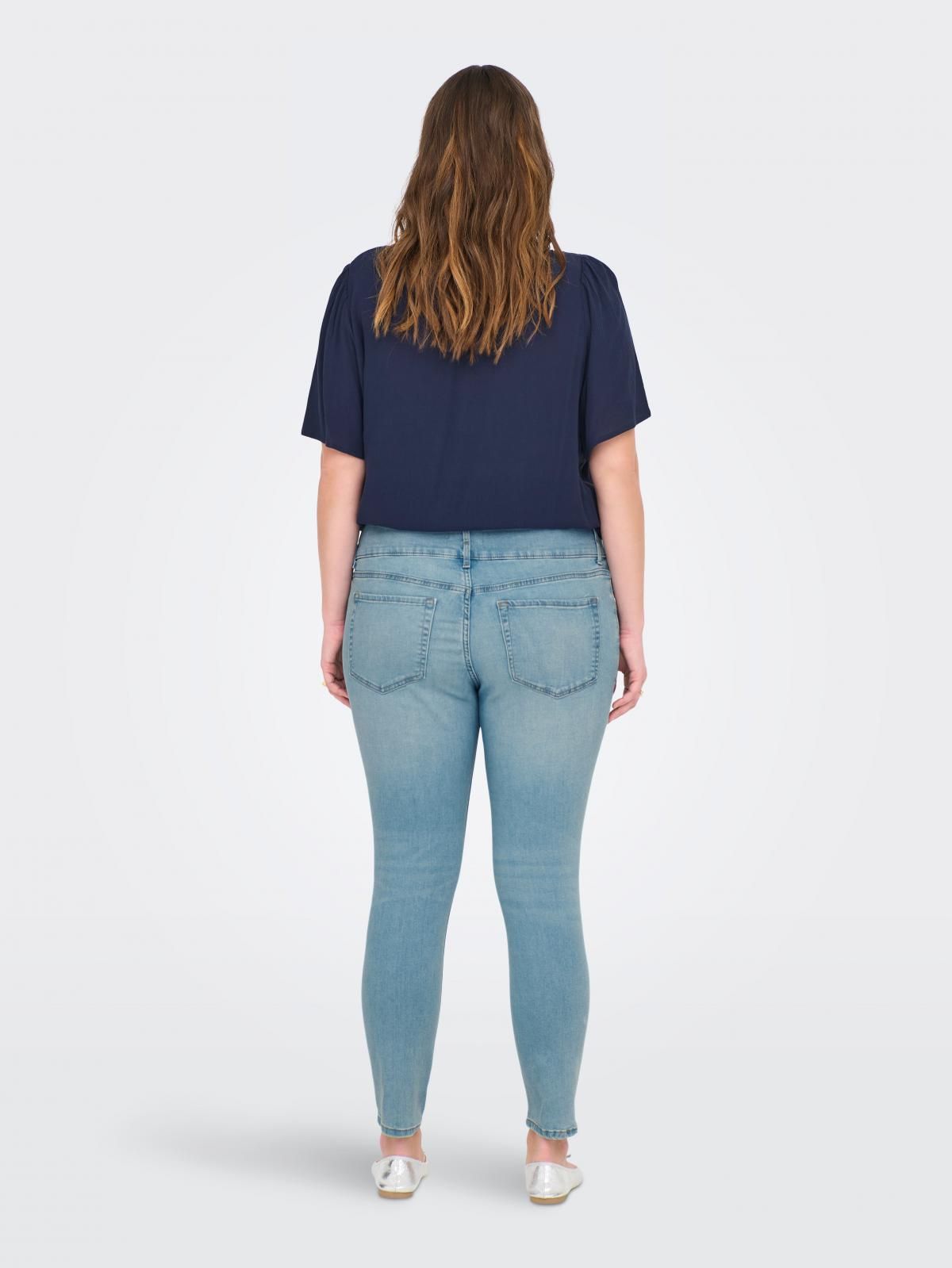 온리 플러스사이즈 하이웨이스트 스키니핏 진 15300960_2116 BLUE / LIGHT BLUE DENIM - 상세 이미지 2