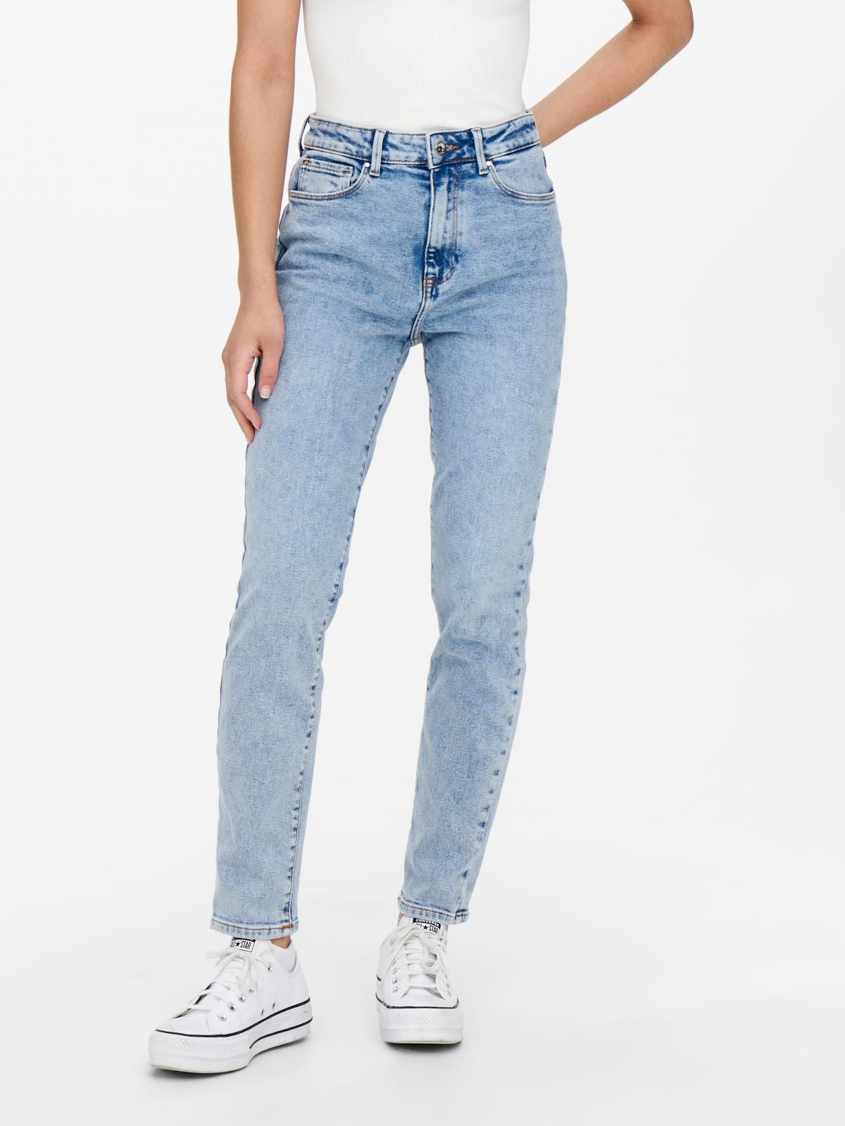 온리 연청 하이웨이스트 스트레이트핏 데님진 15248715_2116 BLUE / LIGHT BLUE DENIM - 메인 이미지