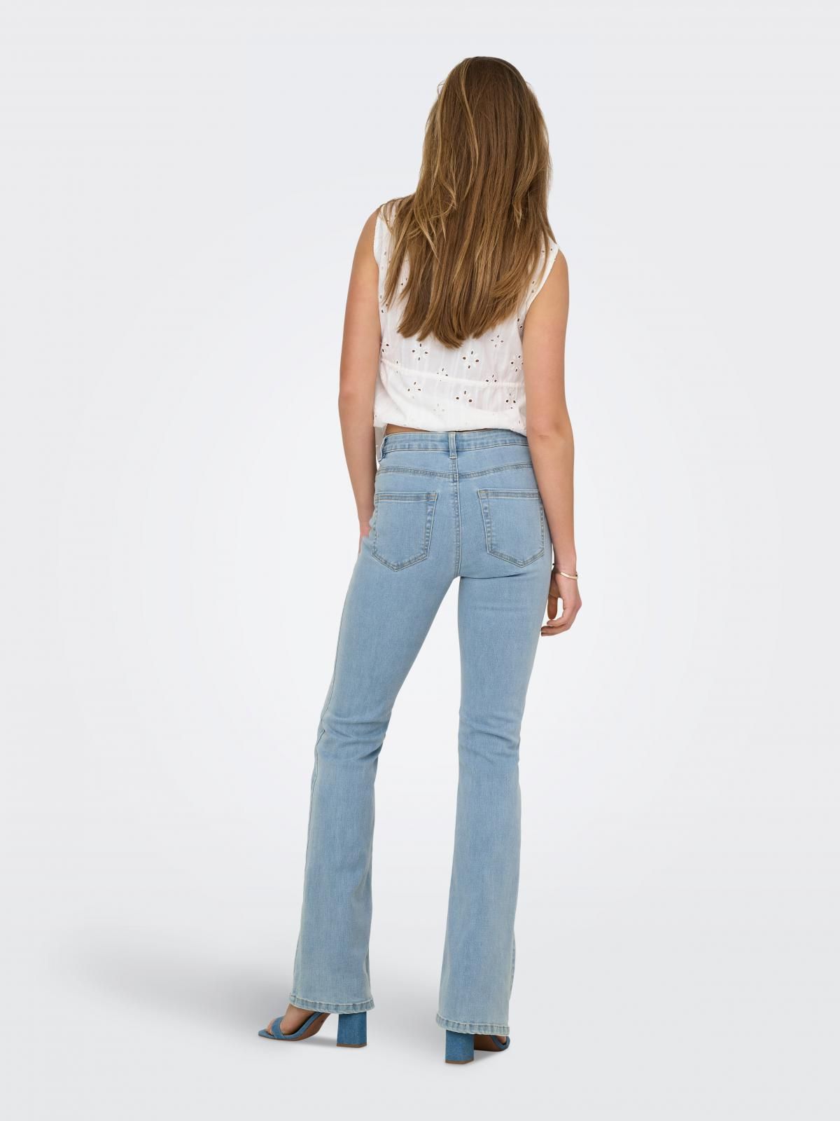 온리 하이웨이스트 플레어핏 데님 청바지 15357954_2116 BLUE / LIGHT BLUE DENIM - 상세 이미지 2