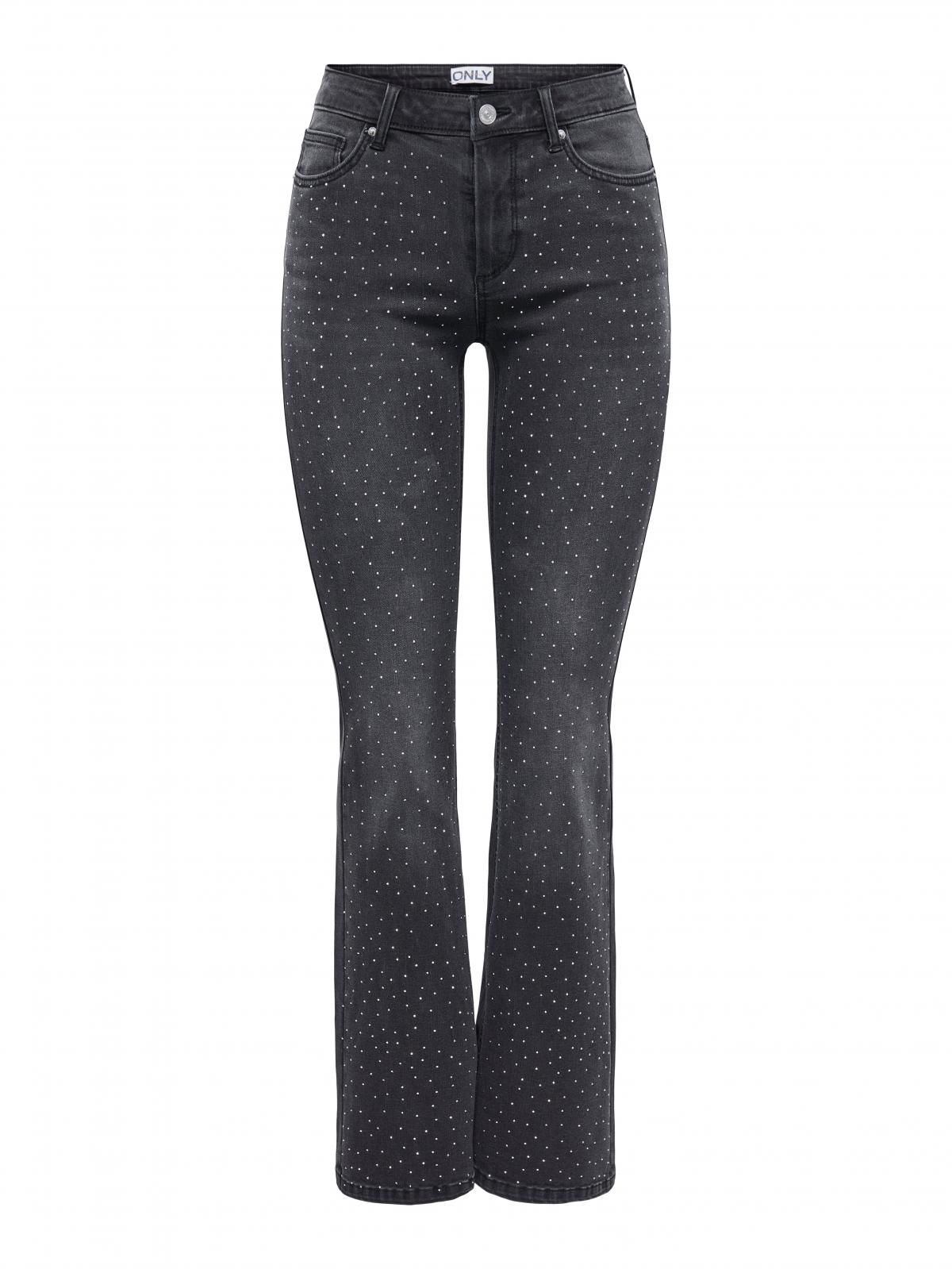 온리 미드웨이스트 테크니컬 플레어핏 데님 팬츠 15362422_8183 BLACK / WASHED BLACK - 메인 이미지