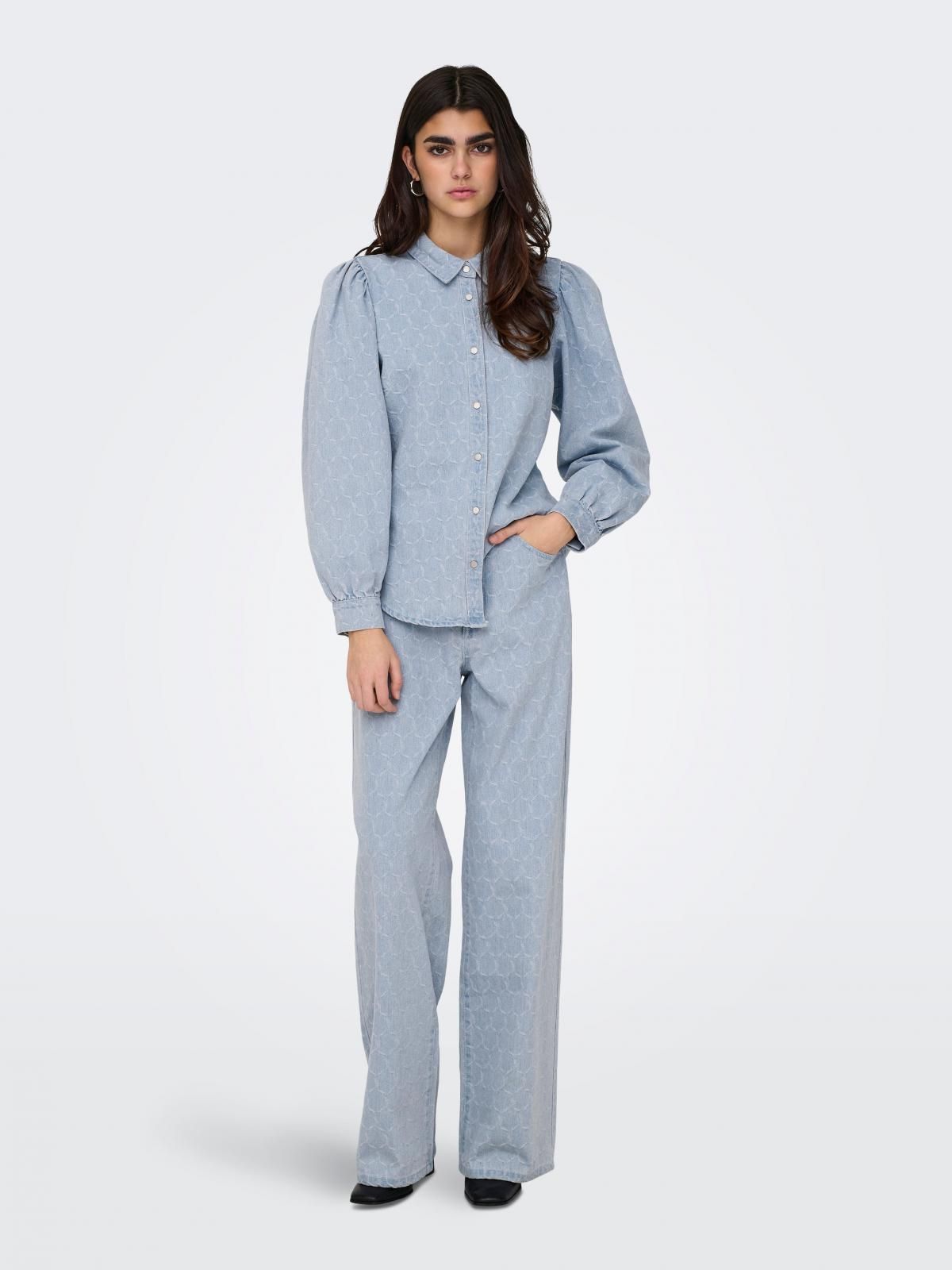 온리 연청 와이드핏 데님 팬츠 코튼 테크니컬 15312764_2116 BLUE / LIGHT BLUE DENIM - 상세 이미지 5