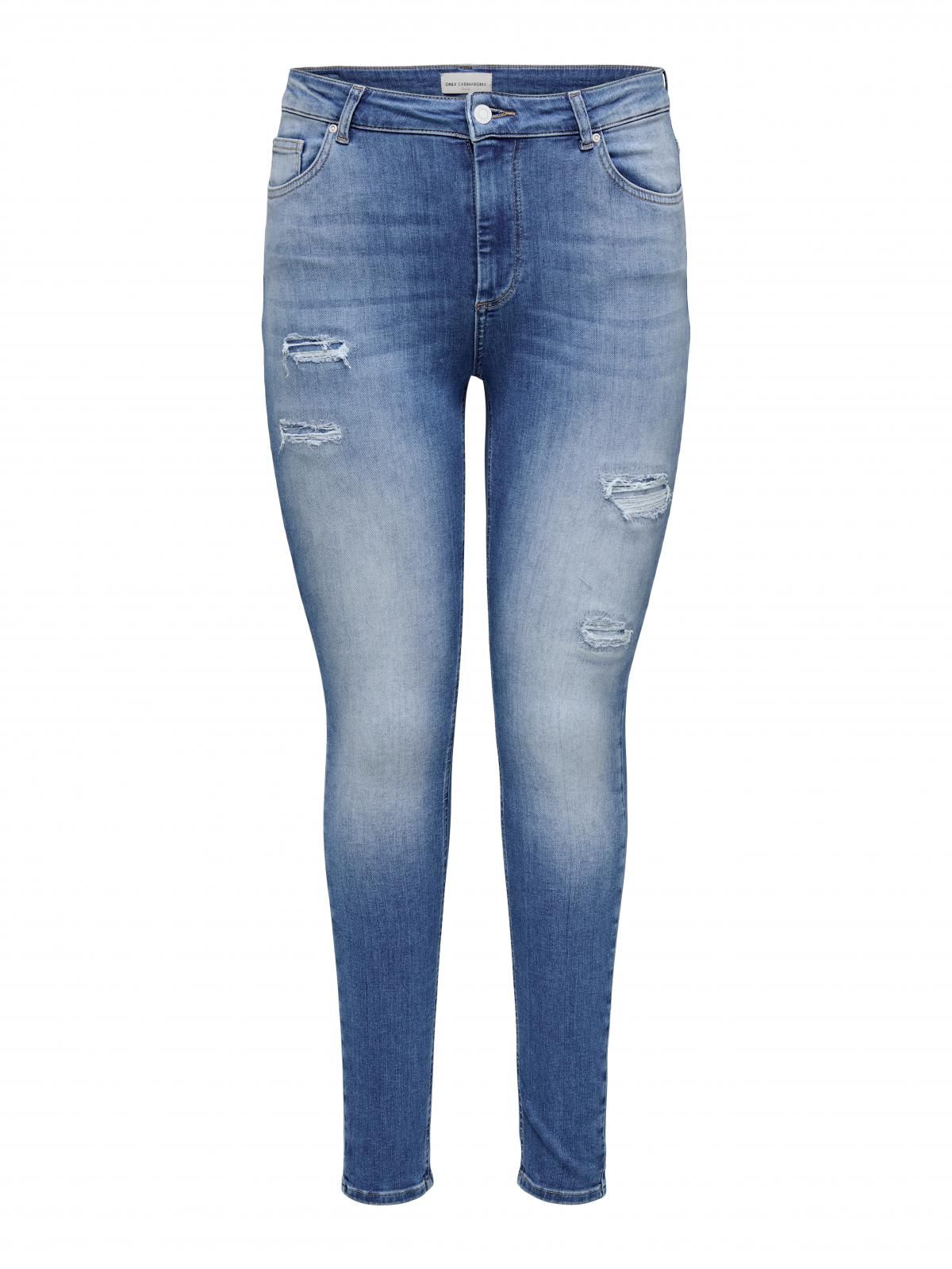 온리 플러스사이즈 데님 스키니핏진 스트레치 15333018_2115 BLUE / MEDIUM BLUE DENIM - 상세 이미지 3