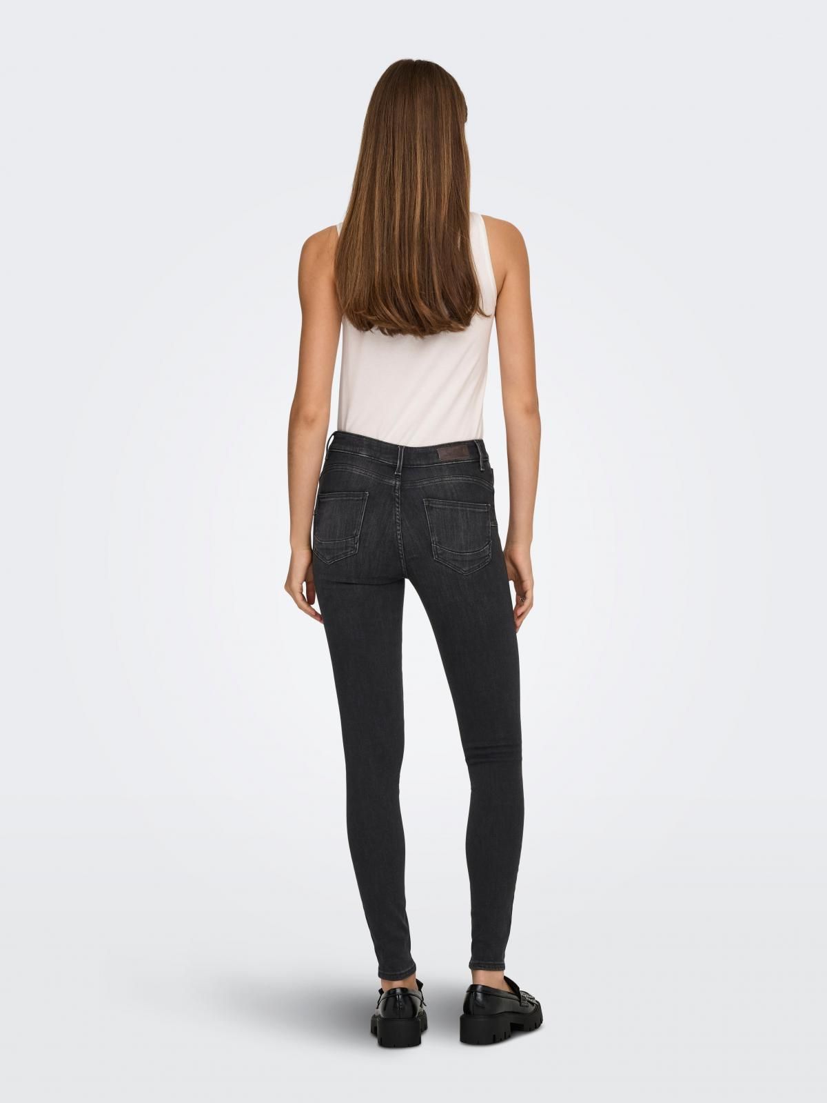 온리 미드웨이스트 스키니핏 데님 팬츠 15366668_8183 BLACK / WASHED BLACK - 상세 이미지 2