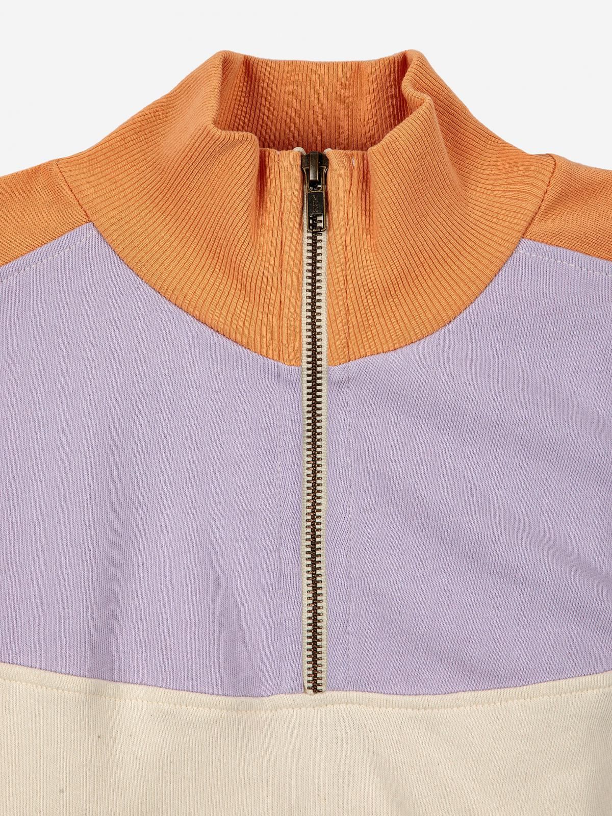 보보쇼즈 컬러블록 오가닉 코튼 하이넥 집업 스웻셔츠 123TD009 ONE COLOR - 상세 이미지 4