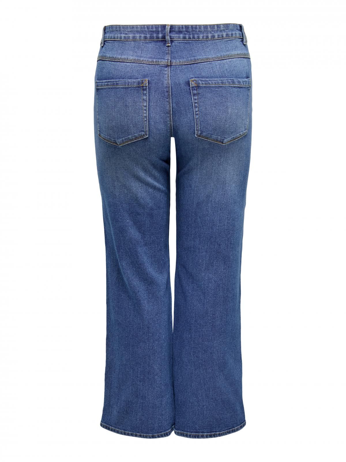 온리 빅사이즈 하이웨이스트 와이드핏 청바지 15343470_2115 BLUE / MEDIUM BLUE DENIM - 상세 이미지 4