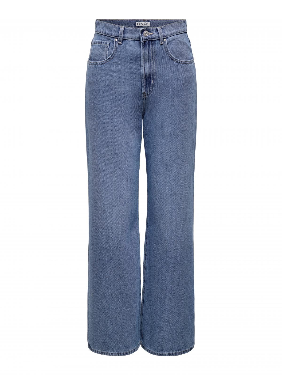 온리 데님 하이웨이스트 와이드핏 청바지 15357916_2115 BLUE / MEDIUM BLUE DENIM - 상세 이미지 3