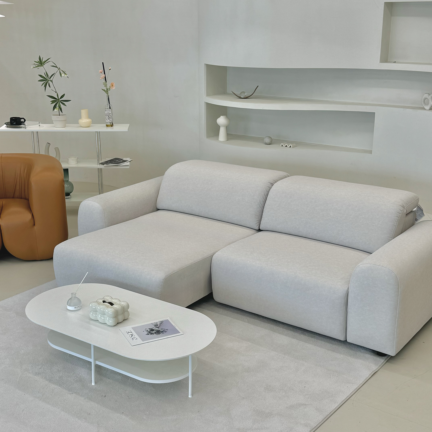 슬립 3.5인용 전동 리클라이너 이지클린 패브릭 슬라이드 모션 소파 2600