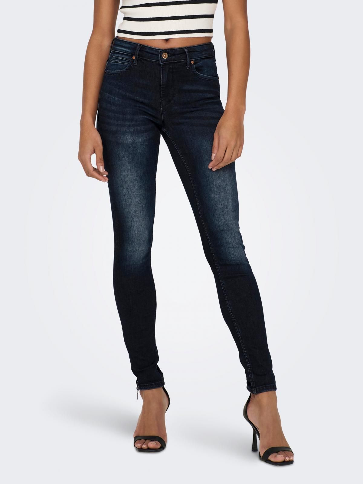 온리 데님 미드웨이스트 스키니핏 청바지 15369345_2114 BLUE / DARK BLUE DENIM - 상품 이미지