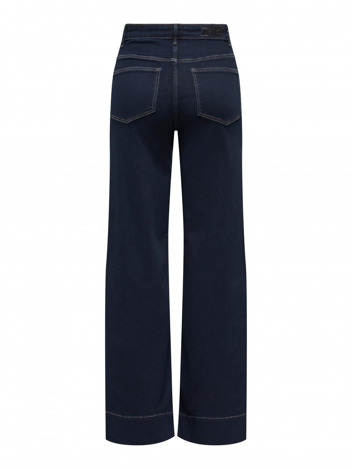 온리 데님 하이웨이스트 진청 와이드핏 청바지 15366673_2114 BLUE / DARK BLUE DENIM - 상세 이미지 4