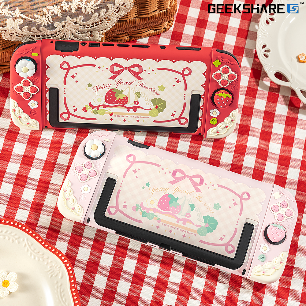 닌텐도 스위치2 케이스 긱쉐어 스트로베리 풀커버 제품 이미지