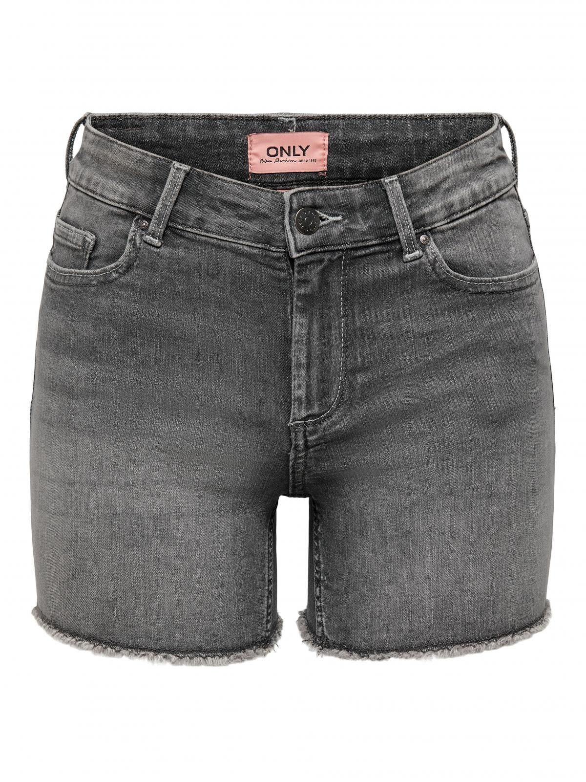 온리 데님 미드웨이스트 레귤러핏 숏팬츠 15196303_2105 GREY / MEDIUM GREY DENIM - 상세 이미지 3