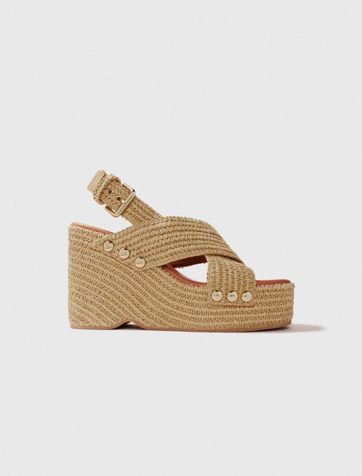 마쥬 바캉스 내추럴 플랫폼 스트랩 샌들 바스트 웨지 3661601950827 BEIGE CLAIR - 메인 이미지