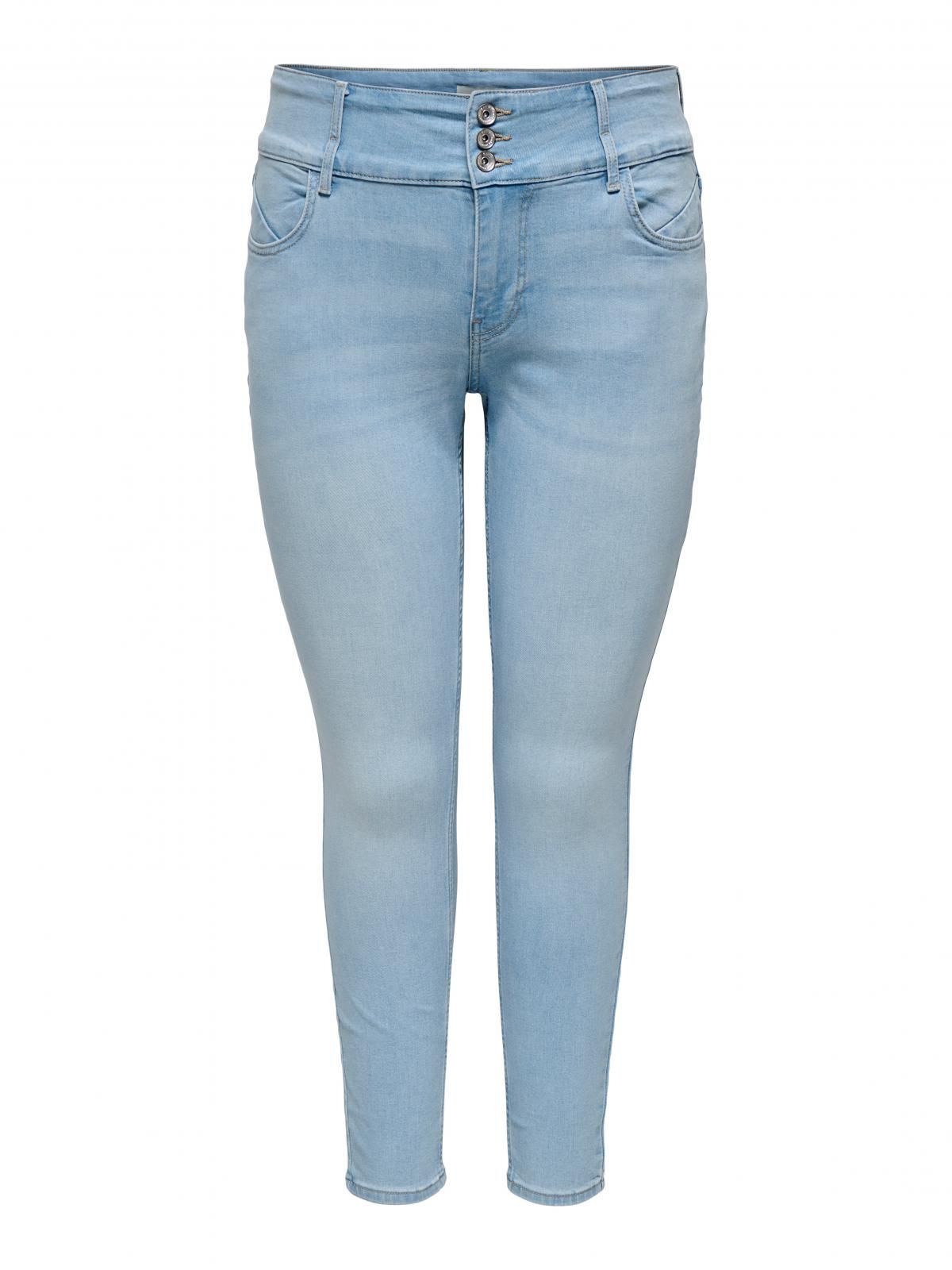 온리 플러스사이즈 하이웨이스트 스키니핏 진 15300960_2116 BLUE / LIGHT BLUE DENIM - 상세 이미지 3