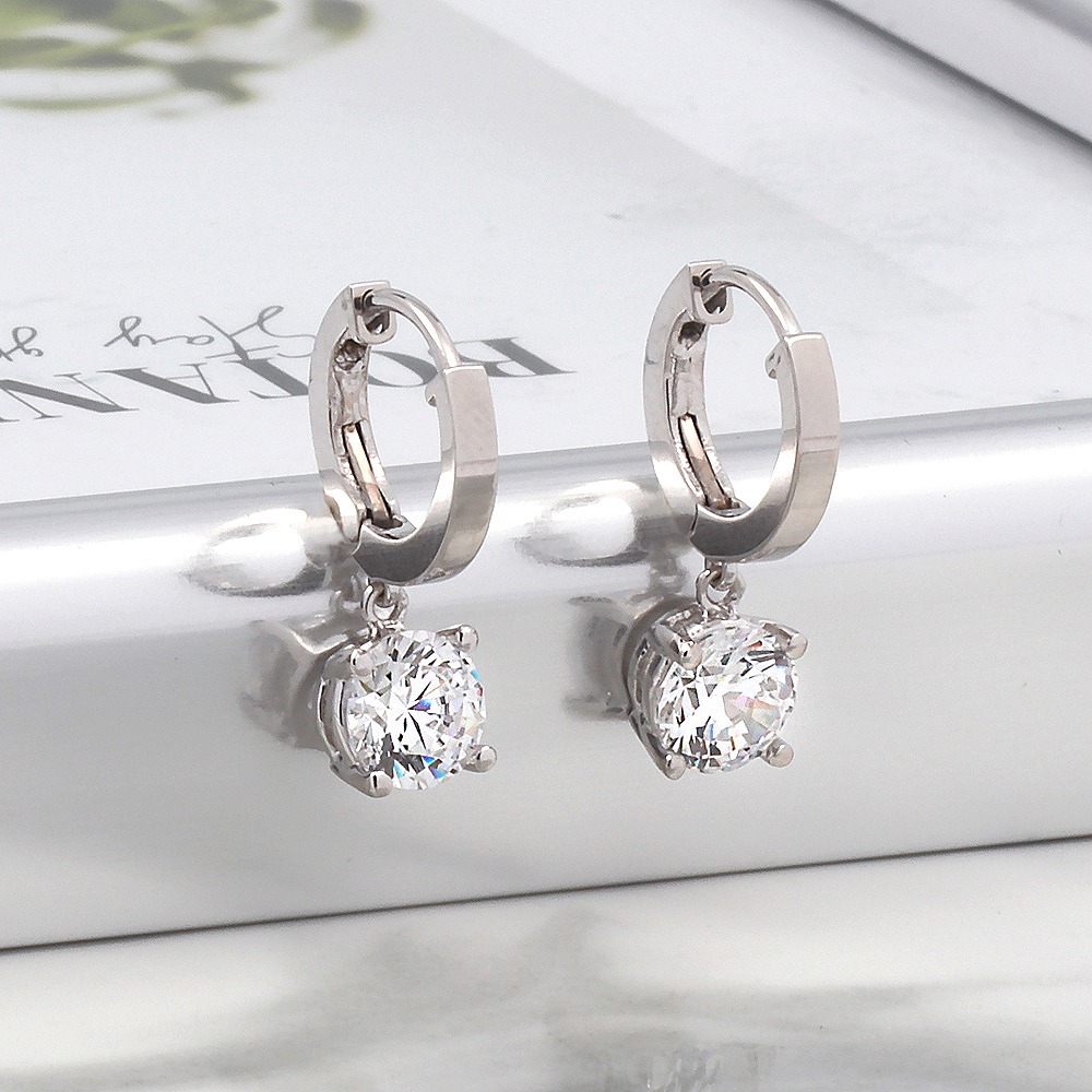 3부 다이아 귀걸이 천연 GIA 피엘 4프롱 원터치 결혼 기념일 18K 고급 생일 선물 - 상품 이미지