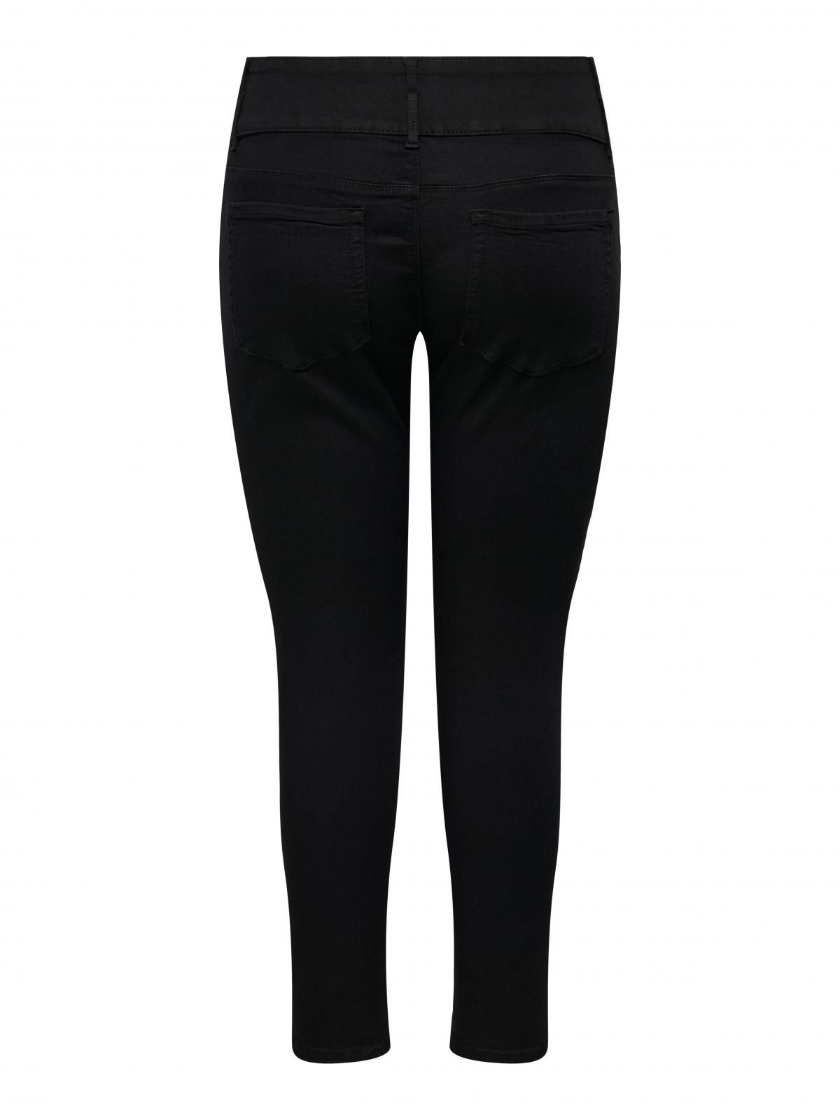 온리 블랙 미드웨이스트 스키니핏 데님 진 15300155_2103 BLACK / BLACK DENIM - 상세 이미지 4