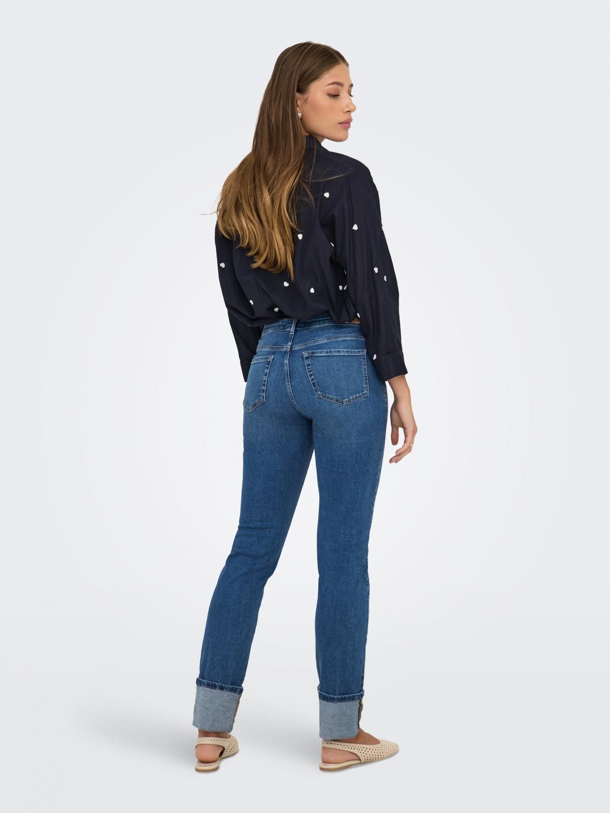 온리 미드웨이스트 슬림핏 데님 청바지 15352495_2115 BLUE / MEDIUM BLUE DENIM - 상세 이미지 2