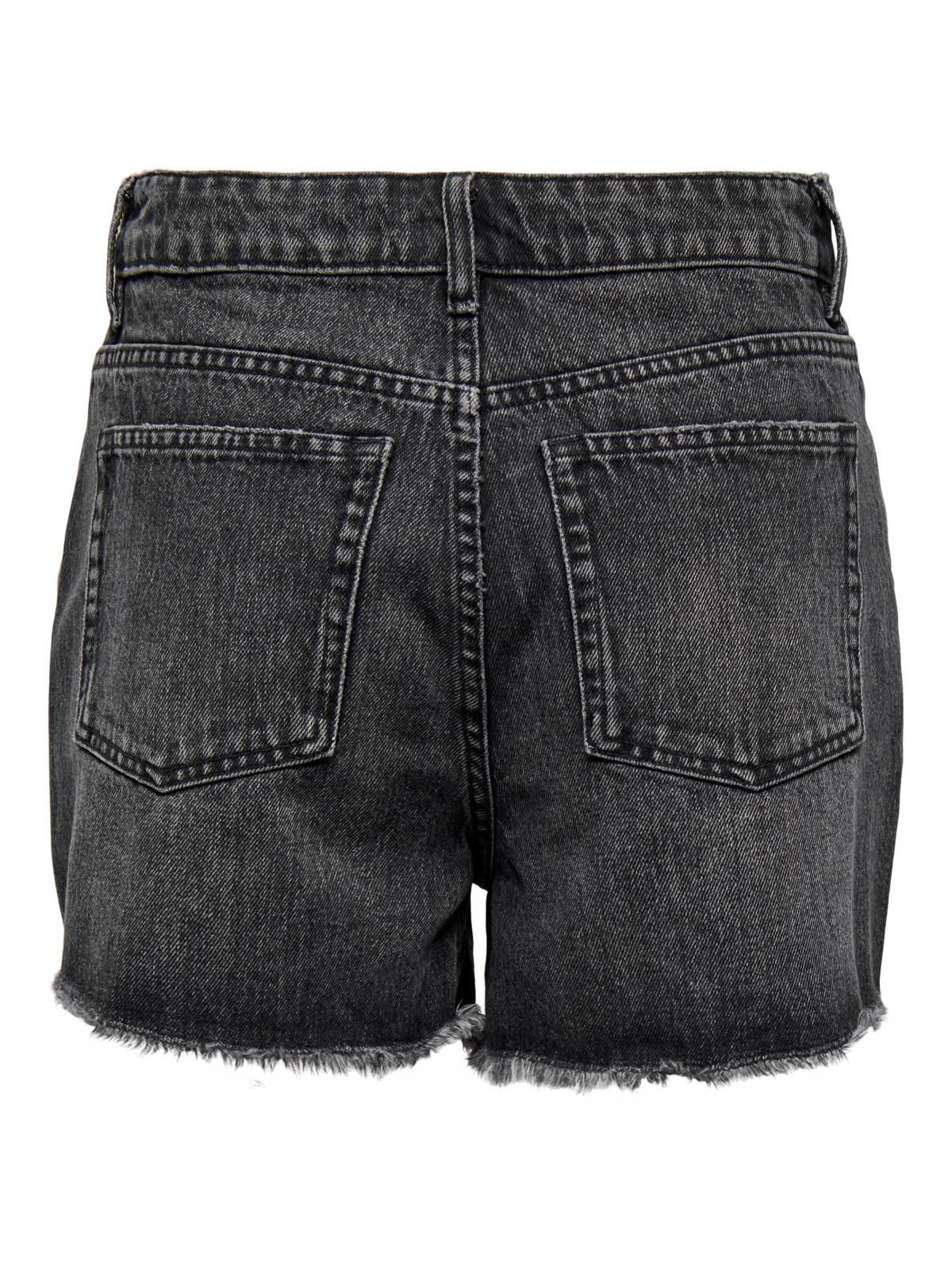 온리 하이웨이스트 레귤러핏 데님 숏팬츠 15338731_8183 BLACK / WASHED BLACK - 상세 이미지 4