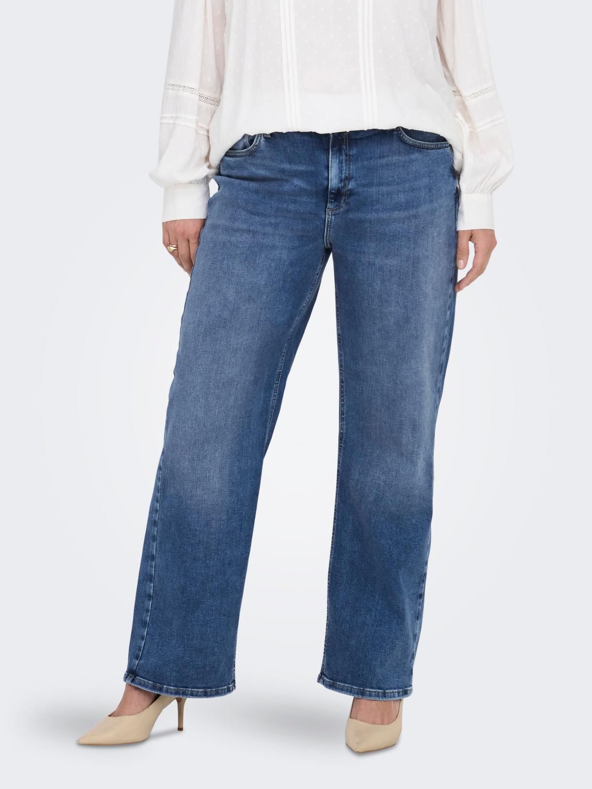 온리 하이웨이스트 데님 와이드핏 진 15349905_2115 BLUE / MEDIUM BLUE DENIM - 상품 이미지