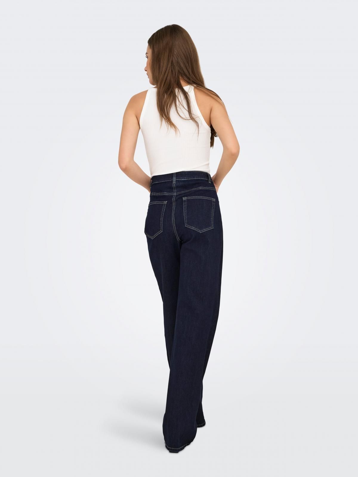 온리 하이웨이스트 데님 와이드핏 청바지 15361727_2114 BLUE / DARK BLUE DENIM - 상세 이미지 2