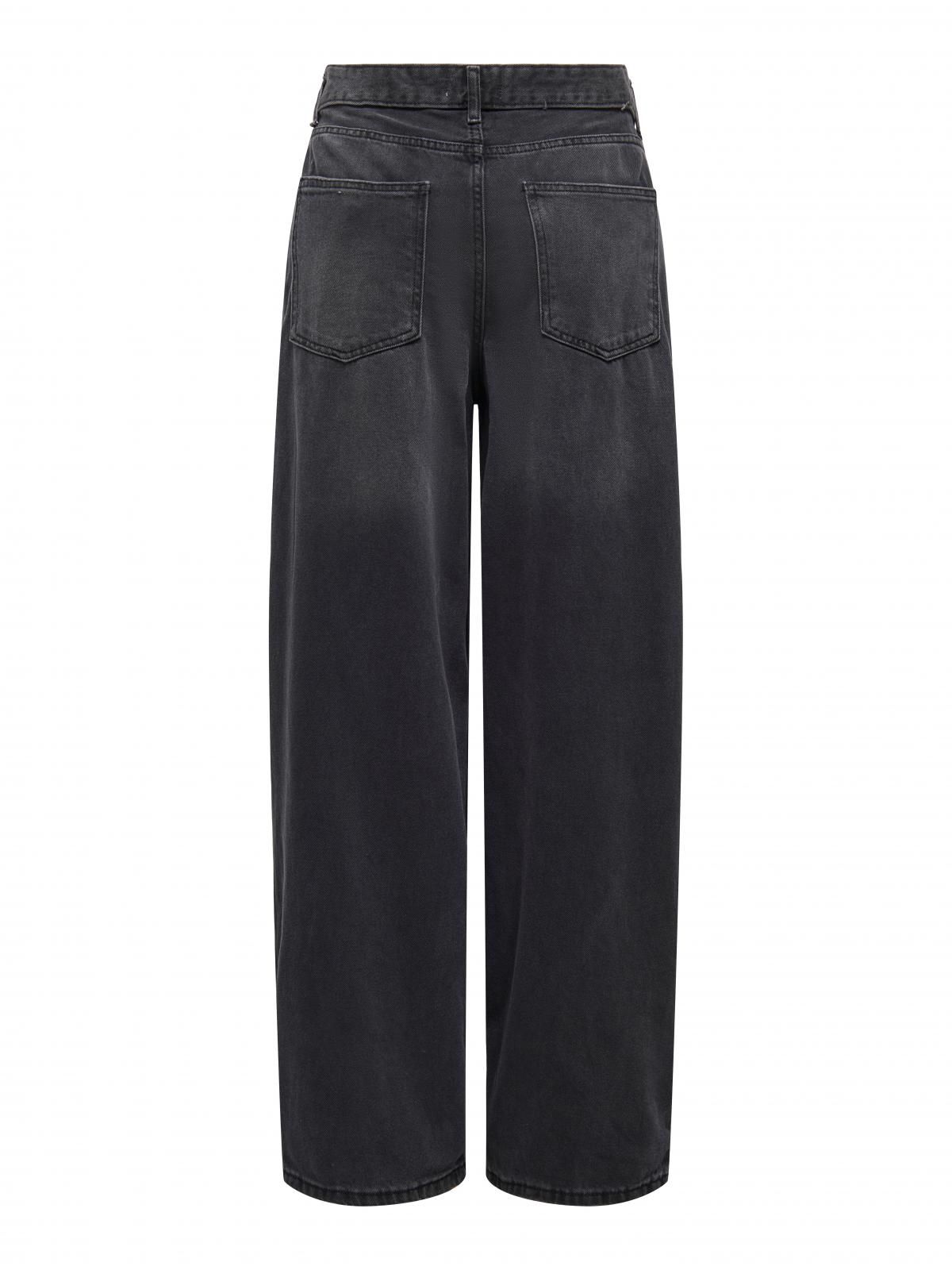 온리 배기핏 데님 블랙 미드웨이스트 청바지 15366776_8183 BLACK / WASHED BLACK - 상세 이미지 4