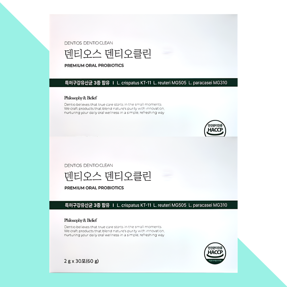 덴티오클린 구강 유산균 잇몸 덴티오스 30포X2개 - 상품 이미지