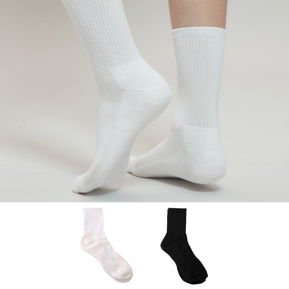 싹스탑 여성 스포츠 쿠션 데일리 장목 양말 - 상품 이미지