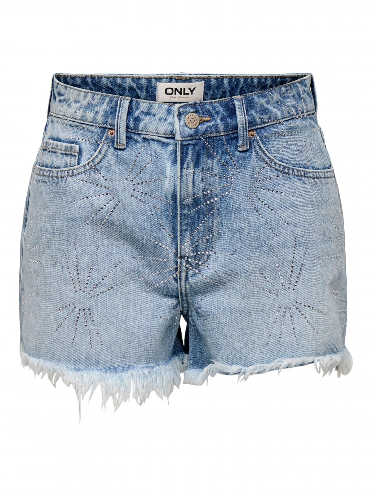 온리 하이웨이스트 레귤러핏 데님 숏팬츠 15344198_2116 BLUE / LIGHT BLUE DENIM - 상세 이미지 3