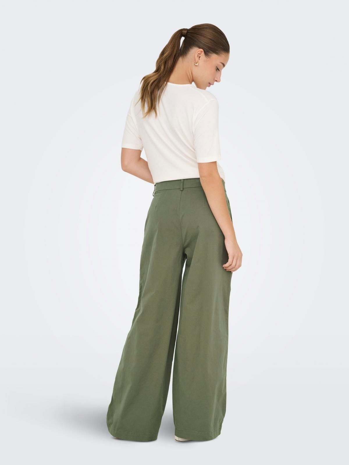 온리 와이드핏 테크니컬 미드웨이스트 팬츠 카키 15365822_4263 GREEN / KALAMATA - 상세 이미지 2