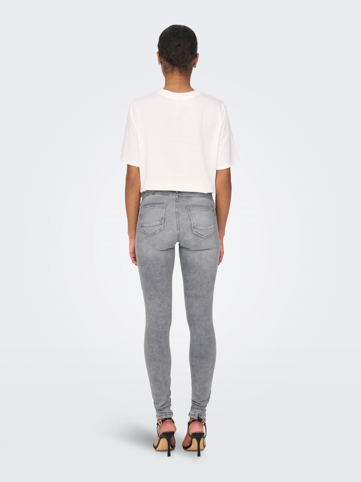 온리 테크니컬 미드웨이스트 스키니핏 데님 팬츠 15231450_3601 GREY / GREY DENIM - 상세 이미지 2