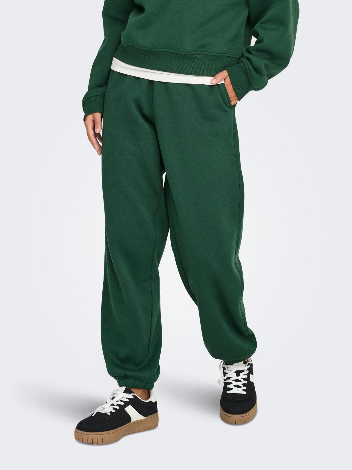 온리 와이드핏 테크니컬 스웨트팬츠 밴딩 조거 15357504_1626 GREEN / PINENEEDLE - 상품 이미지