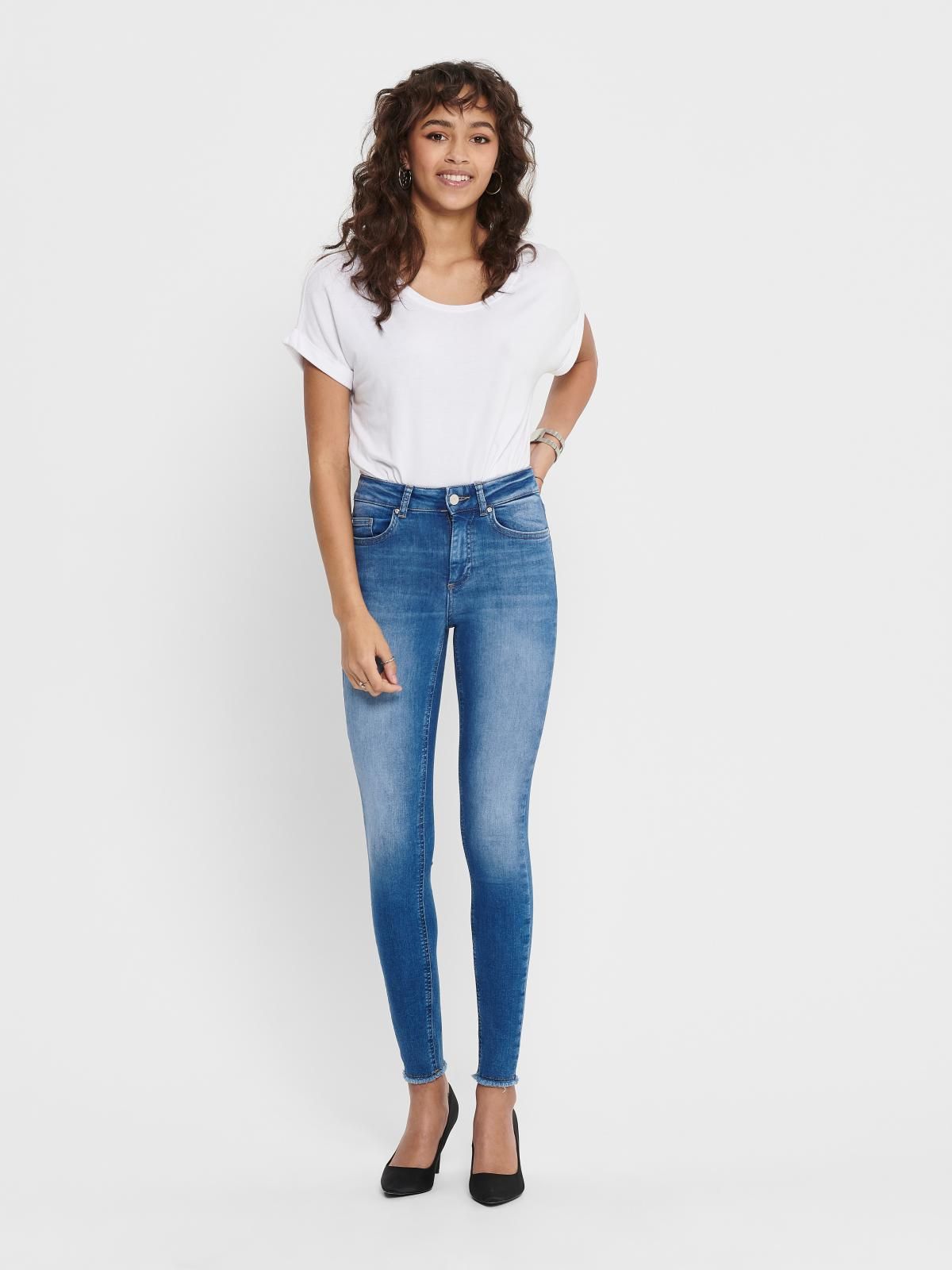 온리 슈퍼스트레치 미드웨이스트 스키니핏 진 15195681_2115 BLUE / MEDIUM BLUE DENIM - 상세 이미지 5
