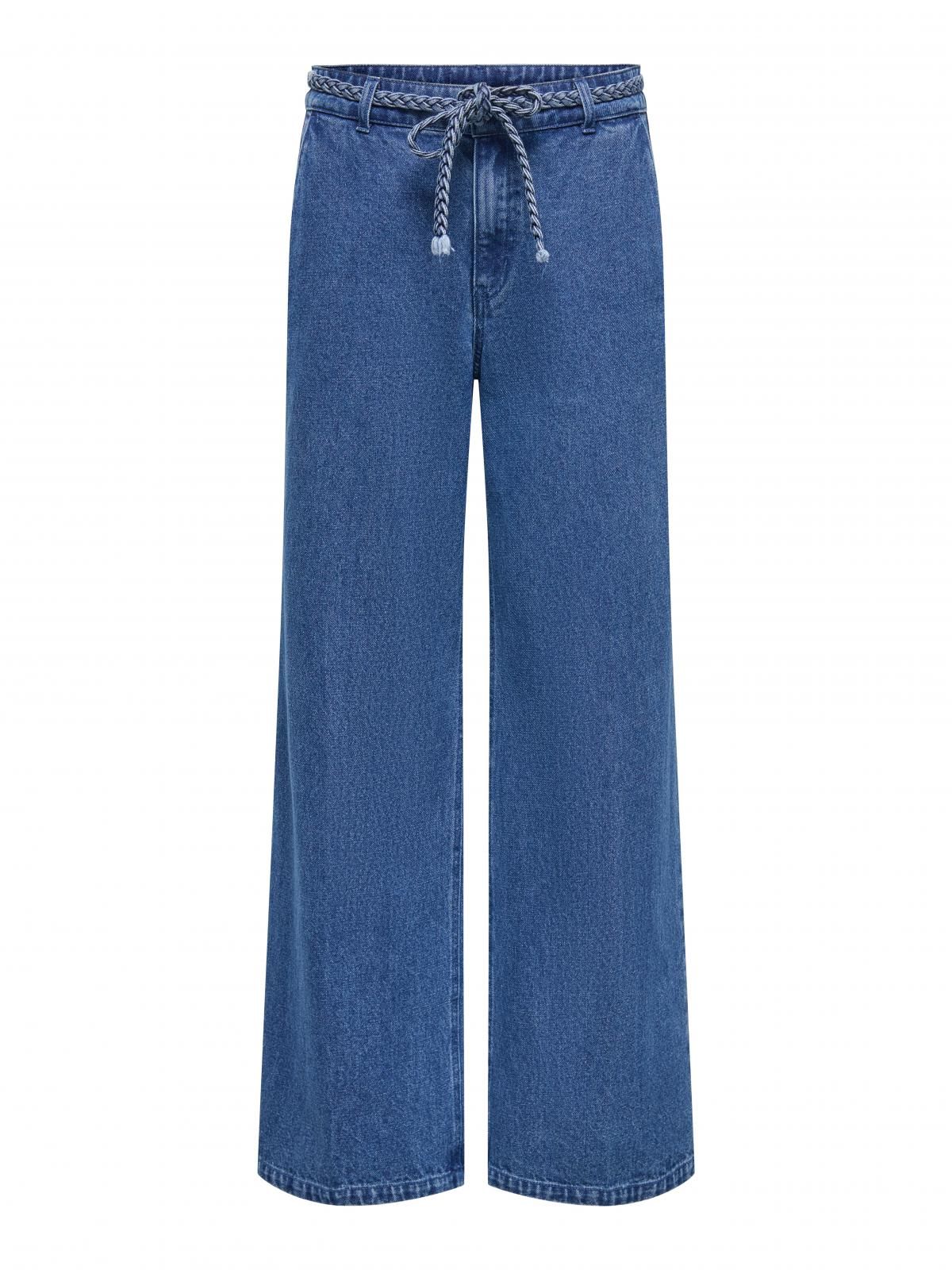 온리 하이웨이스트 데님 와이드핏 청바지 15366254_2115 BLUE / MEDIUM BLUE DENIM - 상세 이미지 3