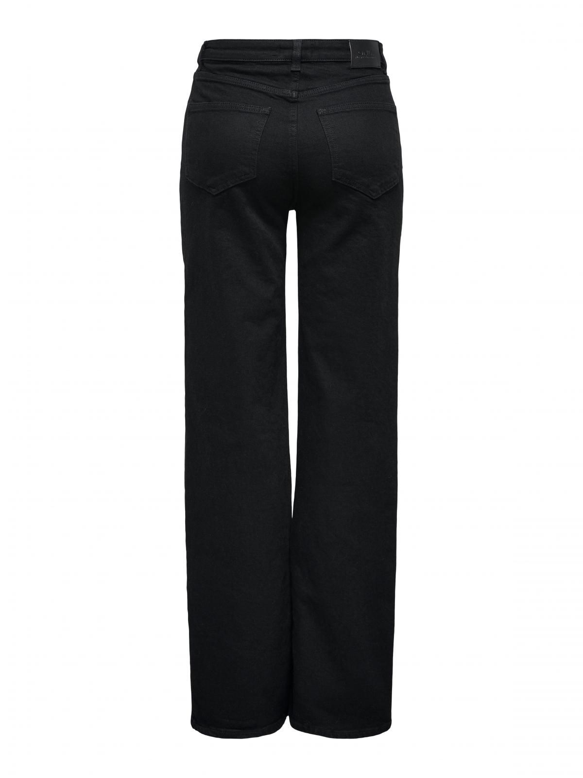 온리 하이웨이스트 와이드핏 데님 블랙 진 15338858_2103 BLACK / BLACK DENIM - 상세 이미지 4