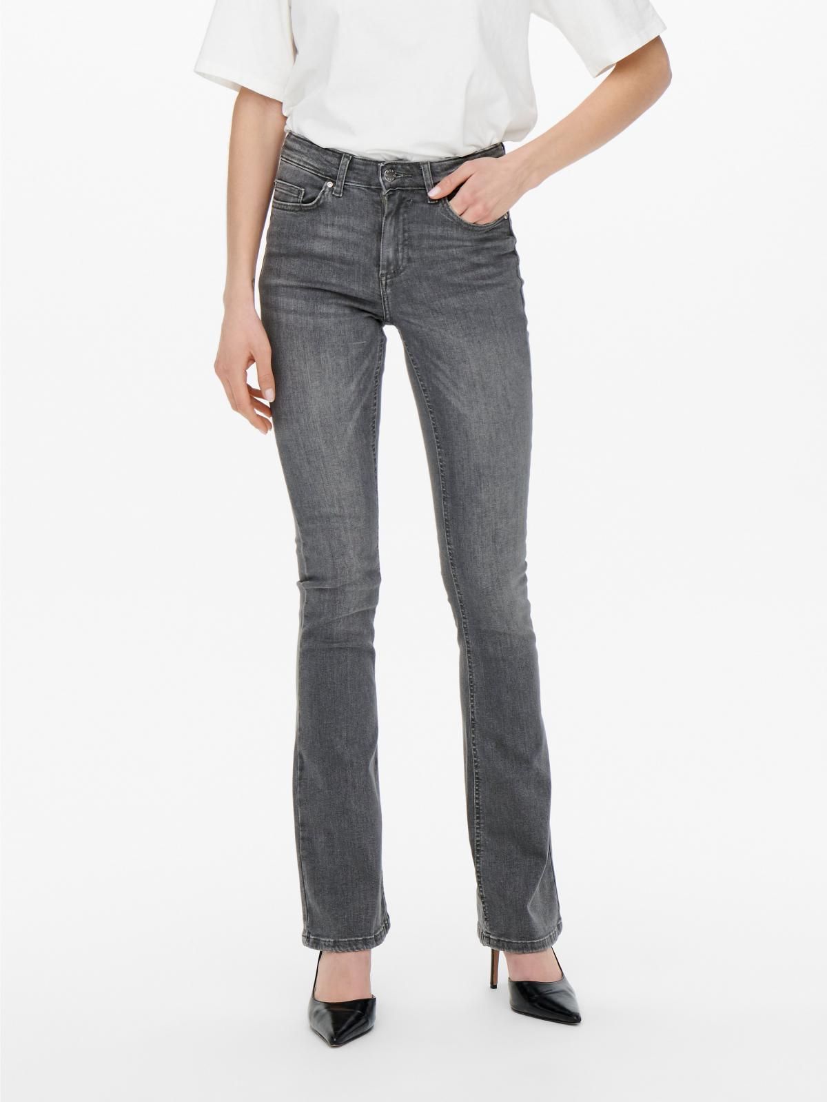 온리 미드웨이스트 플레어핏 데님 팬츠 15233721_3601 GREY / GREY DENIM - 상품 이미지